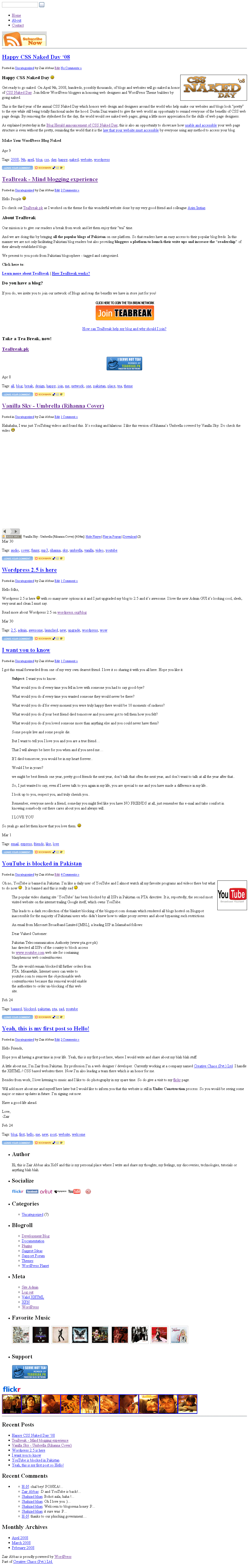 zairabbas-css-naked-day-blog View of My Blog on CSS Naked Day 08